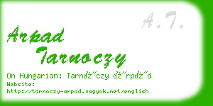 arpad tarnoczy business card